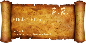 Pikó Rita névjegykártya