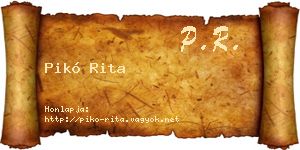 Pikó Rita névjegykártya
