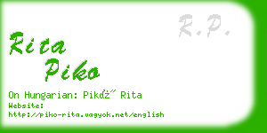 rita piko business card